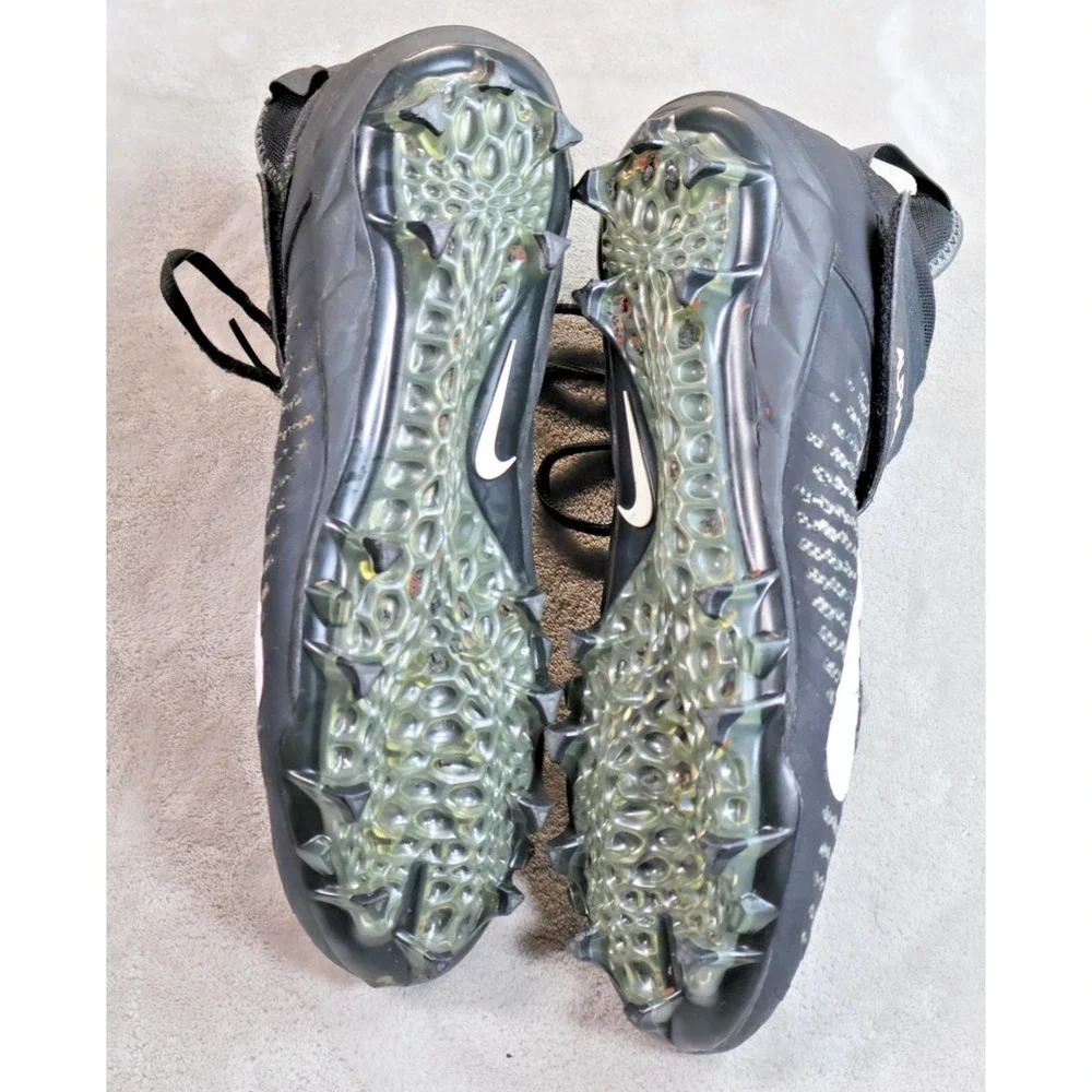 Nike Shoes Mens Size 10.5 Black Alpha Menace Elite 2‎ Football Cleats AQ3209-002